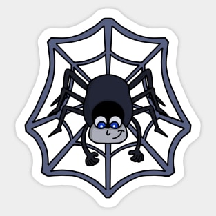 Cute spider in the web Sticker